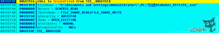 OD破解程序自校驗(yàn)之bp CreateFileA - xDark - xDark的博客